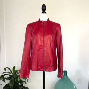 Danier Leather red zip leather jacket - Size M
